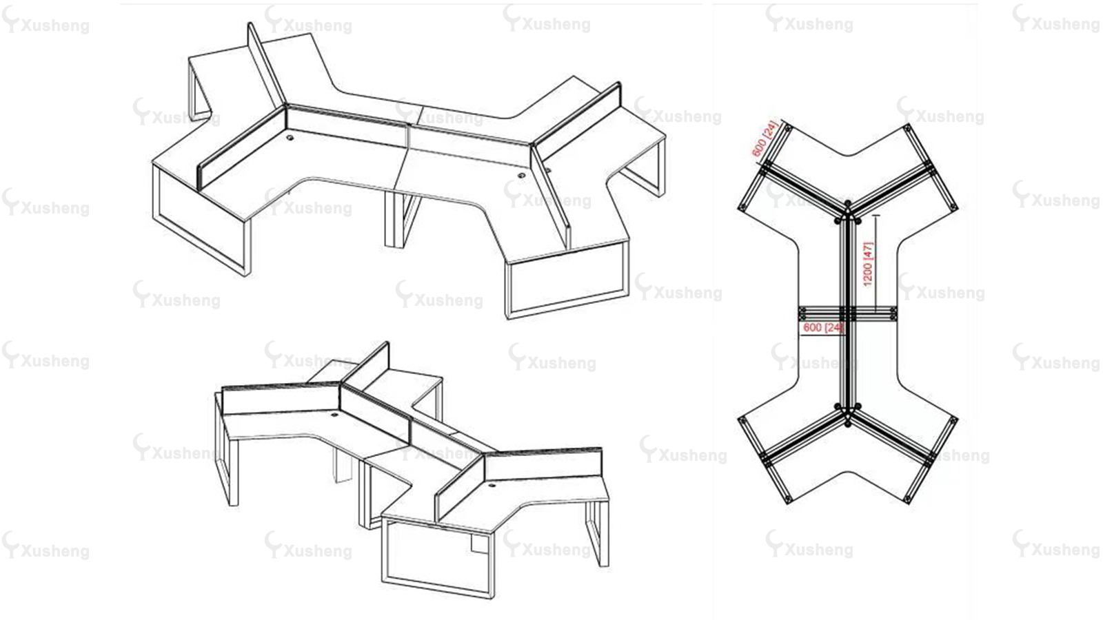 Engineering Cases In New York, USA.Xusheng Office Furniture